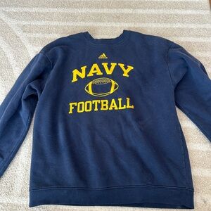 Adidas Navy and Yellow Crewneck Sweater